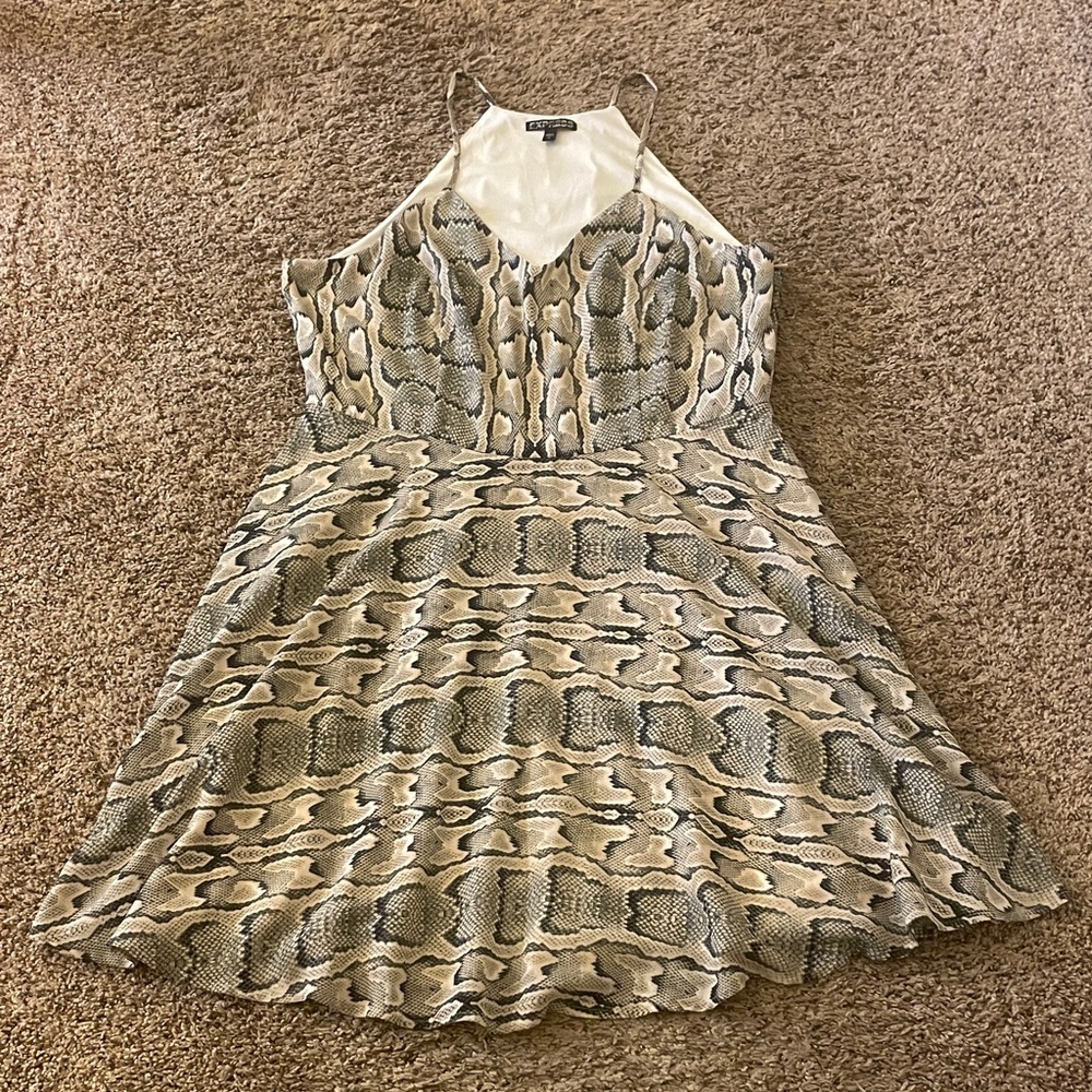 Express Sleeveless Spaghetti Strap Snake Print Dress